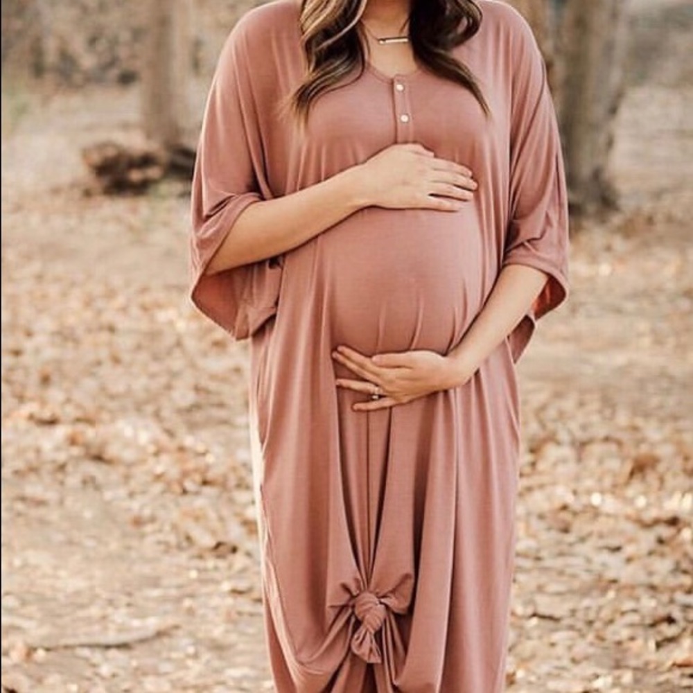Dwell and Slumber mauve caftan dress